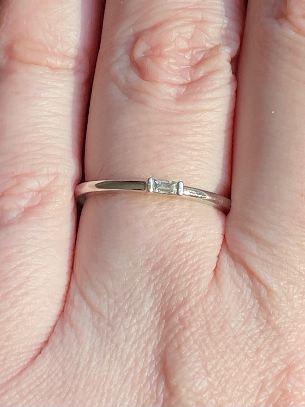14K White Gold Diamond Baguette Ring